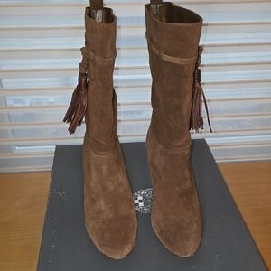 Vince Camuto Tan Suede Heeled Boots